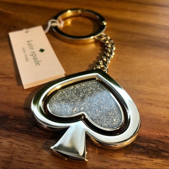 Kate Spade Swivel Glitter Spade Bag Charm Key Fob